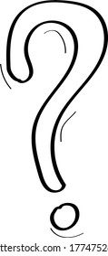 Black and white vector symbols of exclamation mark and linart questions 