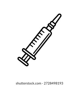 Ilustración médica de la inyección de la vacunación del icono de la jeringuilla del Vector blanco y negro