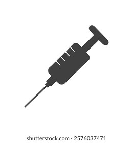 Black and White Vector Syringe Shadow