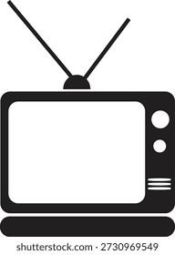 imagem vetorial de televisão em preto e branco