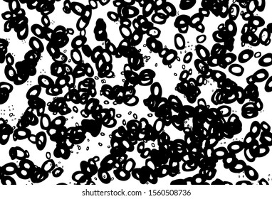 Black and white vector template with circles. Blurred bubbles on abstract background with colorful gradient. Template for your brand book.