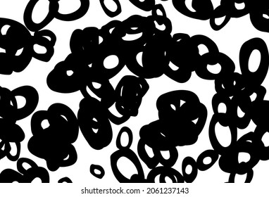 Black and white vector template with circles. Abstract illustration with colored bubbles in nature style. Pattern of water, rain drops.