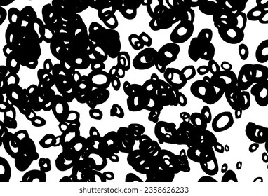 Black and white vector template with circles. Blurred decorative design in abstract style with bubbles. Completely new template for your brand book.