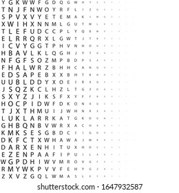 Schwarz-Weiß-Vektorillustration-Textur mit Buchstaben. Das Muster kann als Werbung, Poster, Banner für Bücher verwendet werden.