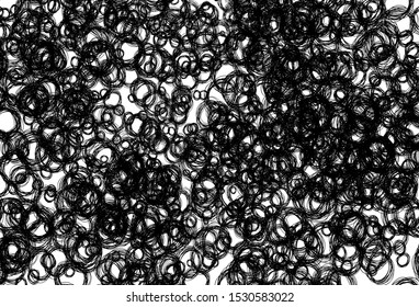 Black and white vector texture with disks. Glitter abstract illustration with blurred drops of rain. Pattern for futuristic ad, booklets.