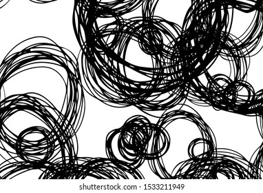 Black and white vector texture with disks. Blurred decorative design in abstract style with bubbles. Design for poster, banner of websites.