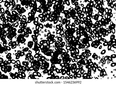 Black and white vector texture with disks. Beautiful colored illustration with blurred circles in nature style. Pattern of water, rain drops.