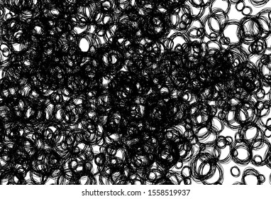 Black and white vector texture with disks. Abstract illustration with colored bubbles in nature style. Pattern for futuristic ad, booklets.