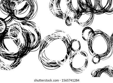 Black and white vector texture with disks. Modern abstract illustration with colorful water drops. Design for poster, banner of websites.