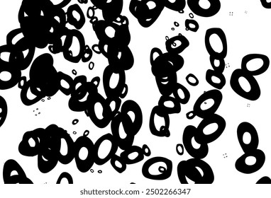 Black and white vector texture with disks. Blurred bubbles on abstract background with colorful gradient. Pattern of water, rain drops.