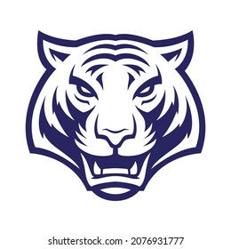 Black and white Vector Tiger Head