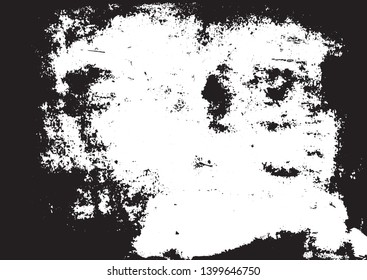 A black and white vector tracing of a grungy lino print. The black sections can be selected separately from the white background. Ideal for creating artistic textured or aged effects.