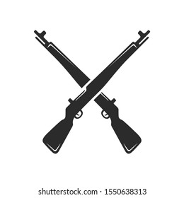 Black White Vector Two Crossed Rifles Stock Vector (Royalty Free ...