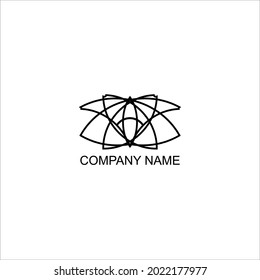 black and white vector unique outline butterfly logo