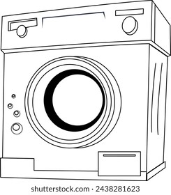 Vector blanco y negro de una lavadora