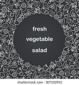 Black and white vegetables frame
