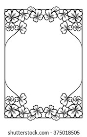 Black and white vertical frame with shamrock
