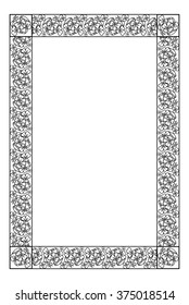 Black and white vertical frame with shamrock