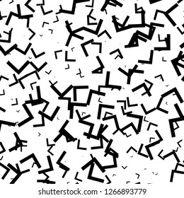 Black and White Vertical Lines Background, Random Chaotic Lines Abstract Geometric Pattern, Texture, Modern, Contemporary Art Illustration with Black White Stripes