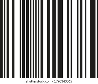 Líneas verticales en blanco y negro. Patrón de código de barras/ Ilustración vectorial