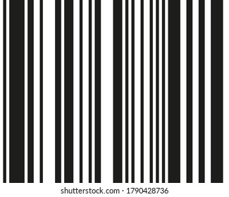Líneas verticales en blanco y negro. Patrón de código de barras/ Ilustración vectorial