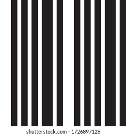 Black and white vertical striped seamless pattern background suitable for fashion textiles, graphics