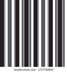 Black and white vertical striped seamless pattern background suitable for fashion textiles, graphics