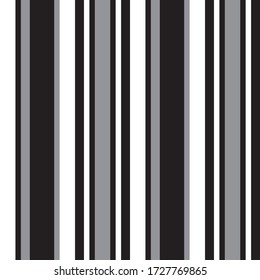 Black and white vertical striped seamless pattern background suitable for fashion textiles, graphics