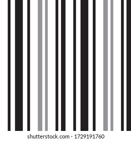 Black and white vertical striped seamless pattern background suitable for fashion textiles, graphics