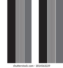 Black and white vertical striped seamless pattern background suitable for fashion textiles, graphics