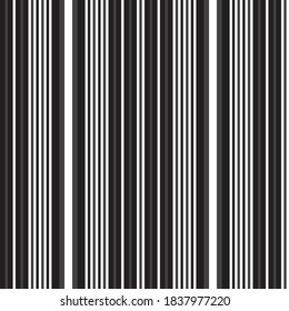 Color negro y blanco, rayado vertical, fondo de patrón sin soldadura adecuado para textiles de moda, gráficos
