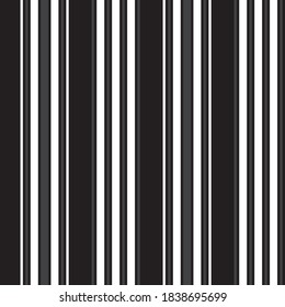 Black and white vertical striped seamless pattern background suitable for fashion textiles, graphics