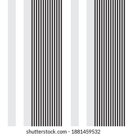 Black and white vertical striped seamless pattern background suitable for fashion textiles, graphics