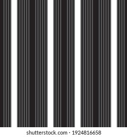 Black and white vertical striped seamless pattern background suitable for fashion textiles, graphics