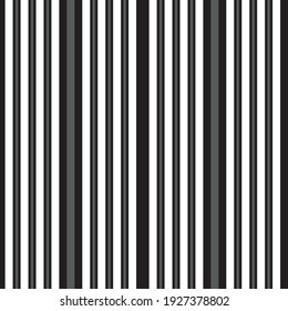Black and white vertical striped seamless pattern background suitable for fashion textiles, graphics
