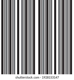 Black and white vertical striped seamless pattern background suitable for fashion textiles, graphics