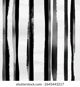 Black and white vertical stripes, grunge lines ikat pattern, ikat seamless pattern, Vector illustration background for print the paper.