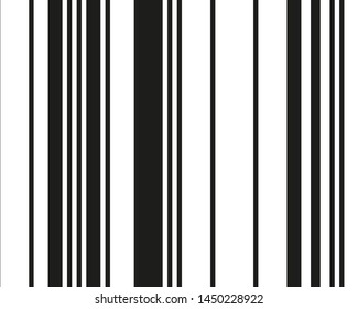 Black and white vertical strips of different thickness of different thickness