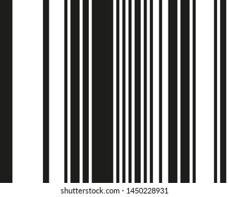Black and white vertical strips of different thickness of different thickness