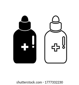 Black and white vial icon