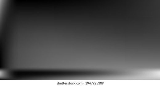Schwarz-weißer, lebendiger, horizontaler Hintergrund. Natürlicher, horizontaler, unscharfer Messer. silberner Aluminium-Originalhintergrund. Monochromatische unscharfe Textur-Illustration. Grauer horizontaler Gradientmesh.
