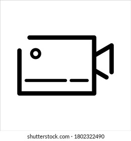 
Schwarz-Weiß-Videokamera-Symbol, Videosymbol