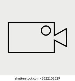 Black and White Video Icon