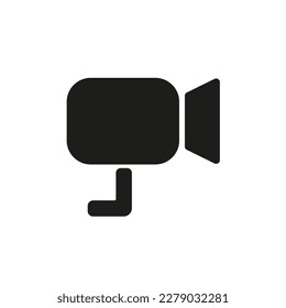 Icono de vídeo en blanco y negro. Gráficos vectoriales