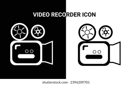 Black and White Video Recorder vector icon