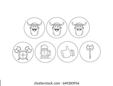 Black and white Vikings icons