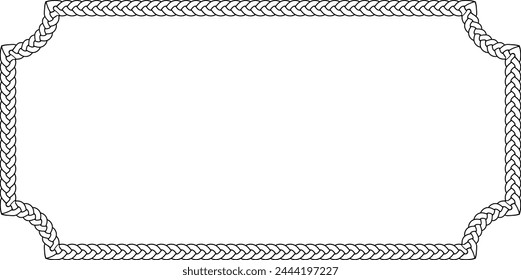 black white vintage braided frame with copy space for text or design