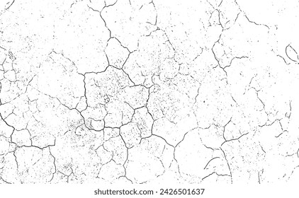 a black and white vintage of cracked concrete scribble effect, old wall background crack vector, grunge texture, Fractured texture ground