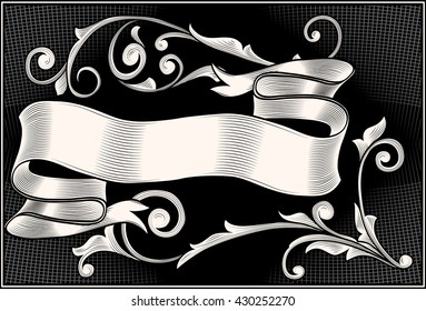 Black and white vintage decorative design