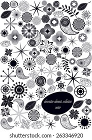 black and white vintage elements